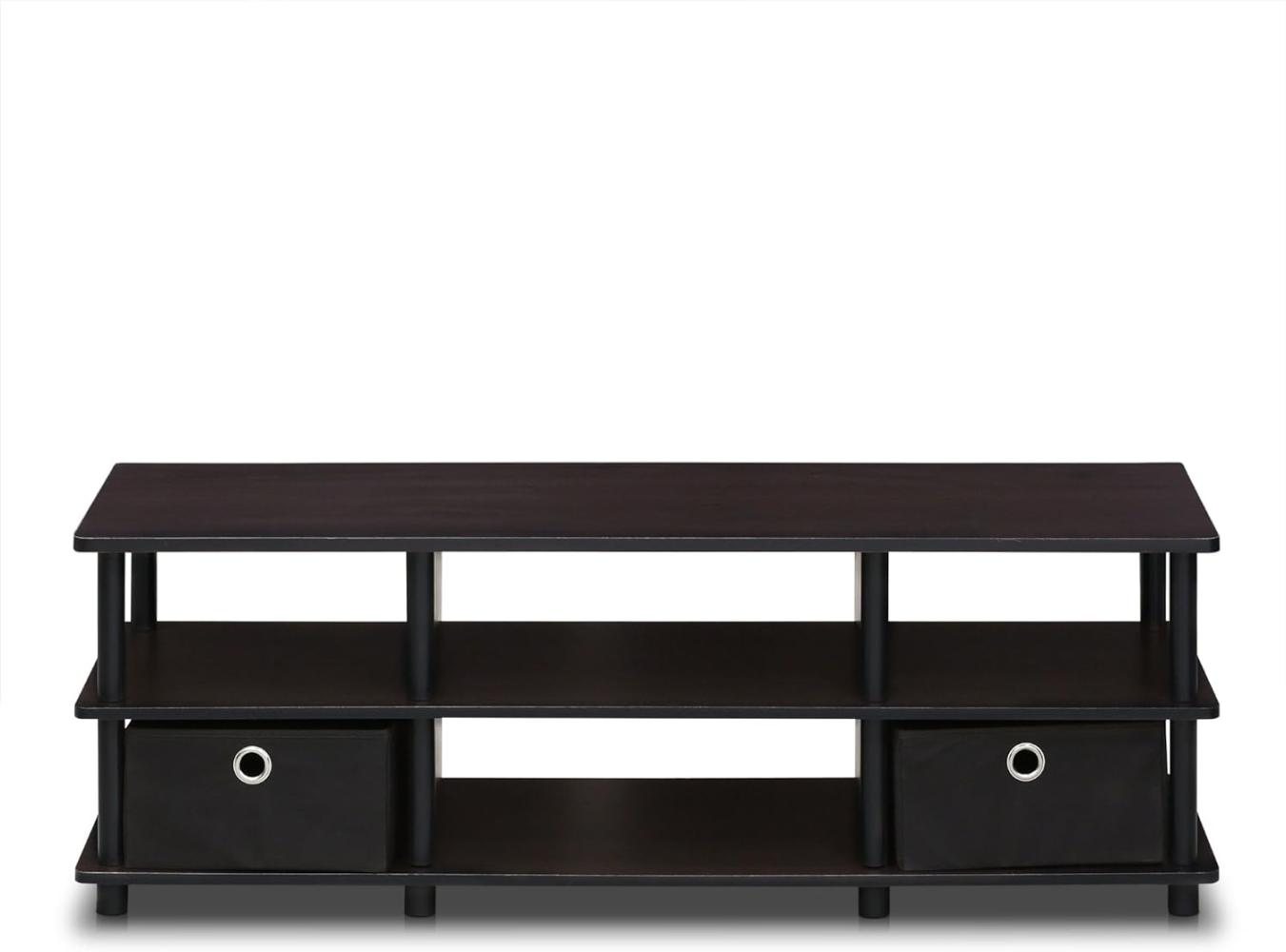 Furinno Econ TV Schrank/Entertainment Center mit 6 Fächern und 2 Einschüben, holz, Espresso/Schwarz, 39. 62 x 108. 66 x 40. 39 cm Bild 1