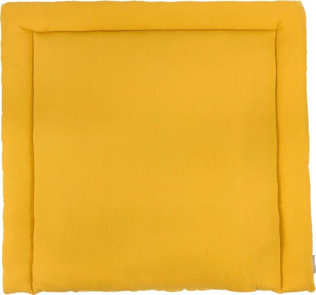 KraftKids Wickelauflage in Doppelkrepp Gelb Mustard, Wickelunterlage 75x70 cm (BxT), Wickelkissen Bild 1