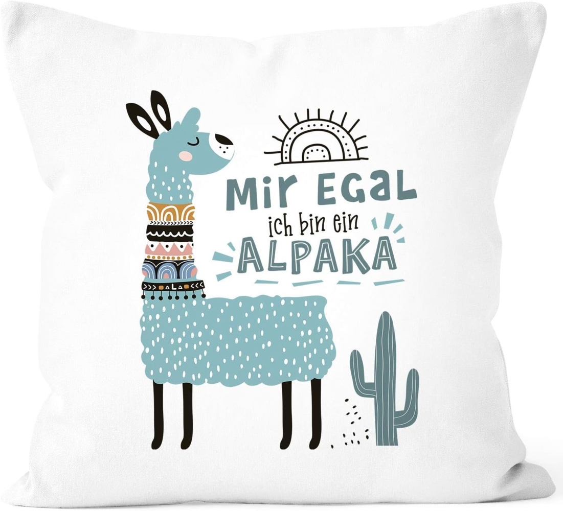 SpecialMe Dekokissen Kissen-Bezug Mir egal ich bin ein Alpaka - Alpaka-Motiv Lama Geschenk Alpaka-Liebhaber Dekokissen SpecialMe® Bild 1