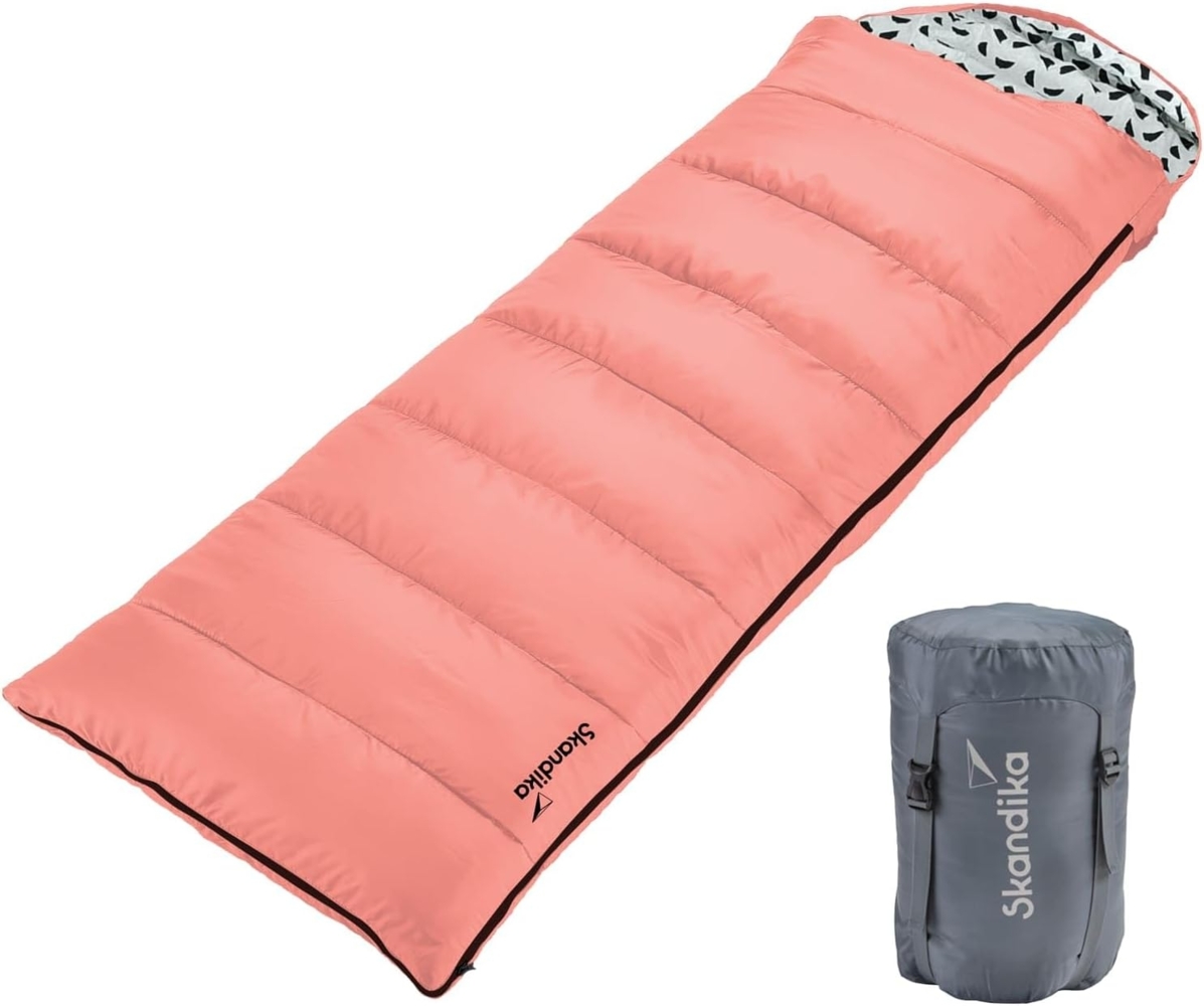 Skandika Deckenschlafsack Iceland Salmon, 3 Jahreszeiten, 220 x 80 cm, Schlafsack, Camping Schlafsäcke Bild 1