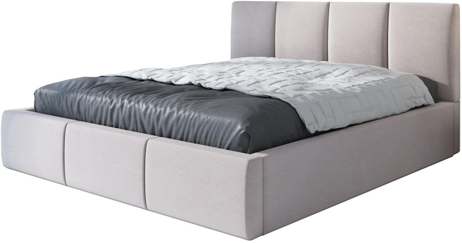 Polsterbett ORINO 120x200 mit Matratze, Bettkasten und Lattenrost. Farbe: Beige 2 Bild 1