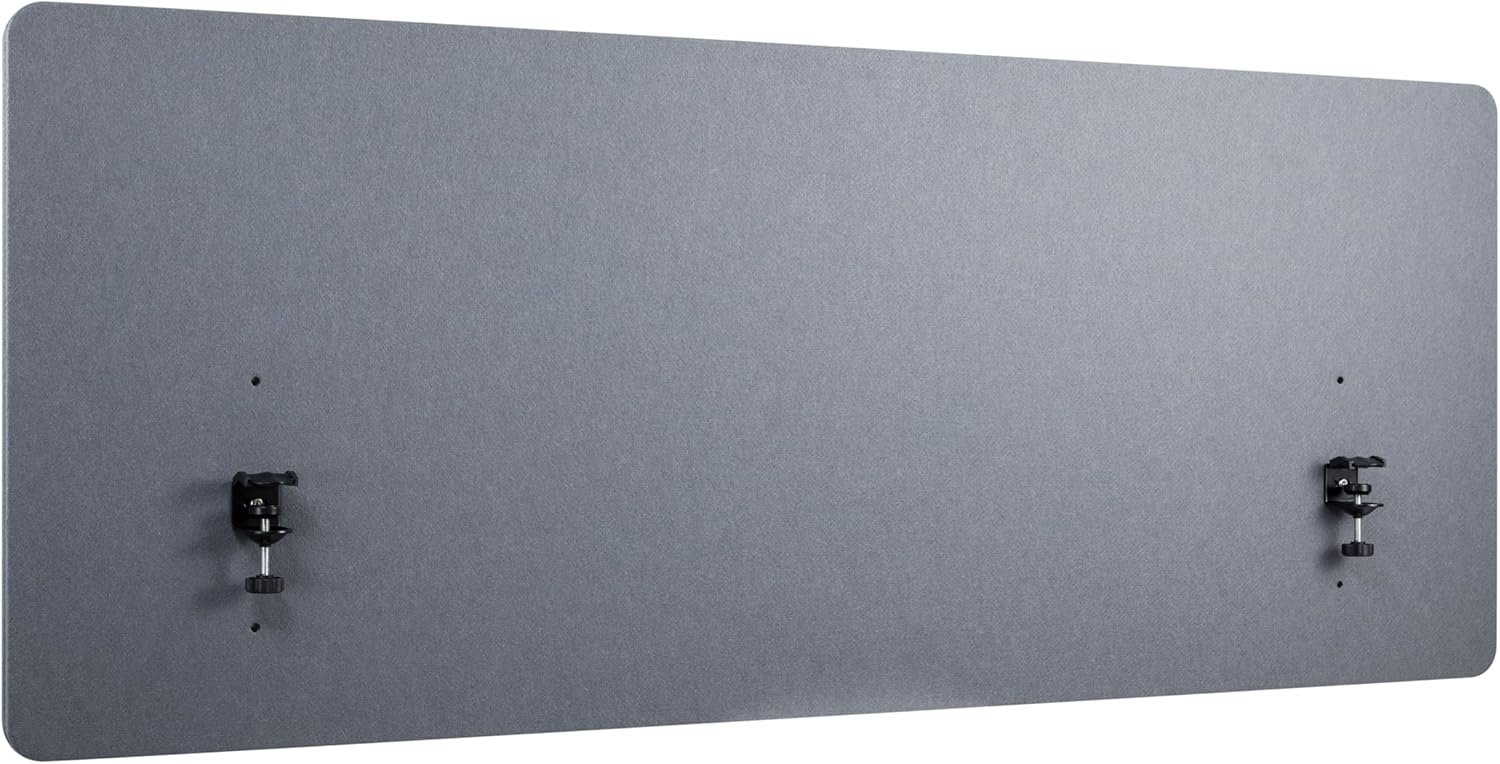 RICOO Akustik Trennwand für Schreibtisch 150 x 60 x 2 cm Filz Grau Büro ZAP1560-G Home Office Pinnwand Schall und Sichtschutz Bild 1