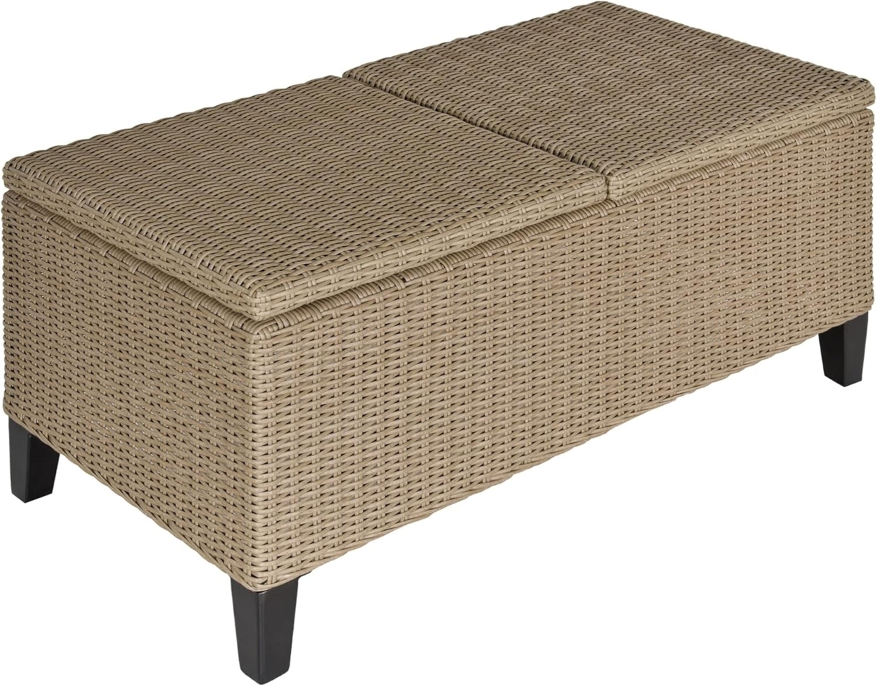 Outsunny Gartentisch Polyrattan Beistelltisch Garten ausziehbar (Balkontisch, 1-St, Couchtisch), Stahl Khaki 103 x 50 x 45,5 cm Bild 1