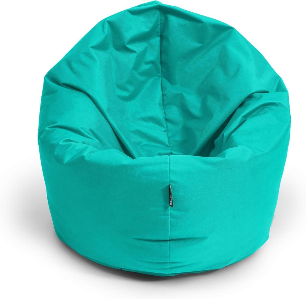 BubiBag Sitzsack für Erwachsene -Indoor Outdoor XL Sitzsäcke, Sitzkissen oder als Gaming Sitzsack, geliefert mit Füllung (125 cm Durchmesser, türkis) Bild 1