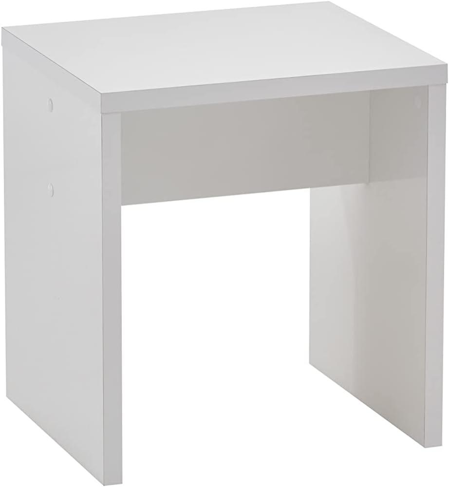 FMD Möbel - SCHMINKI 2 - Sitzhocker - melaminharzbeschichtete Spanplatte - weiß Edelglanz - 40 x 44,2 x 35cm Bild 1