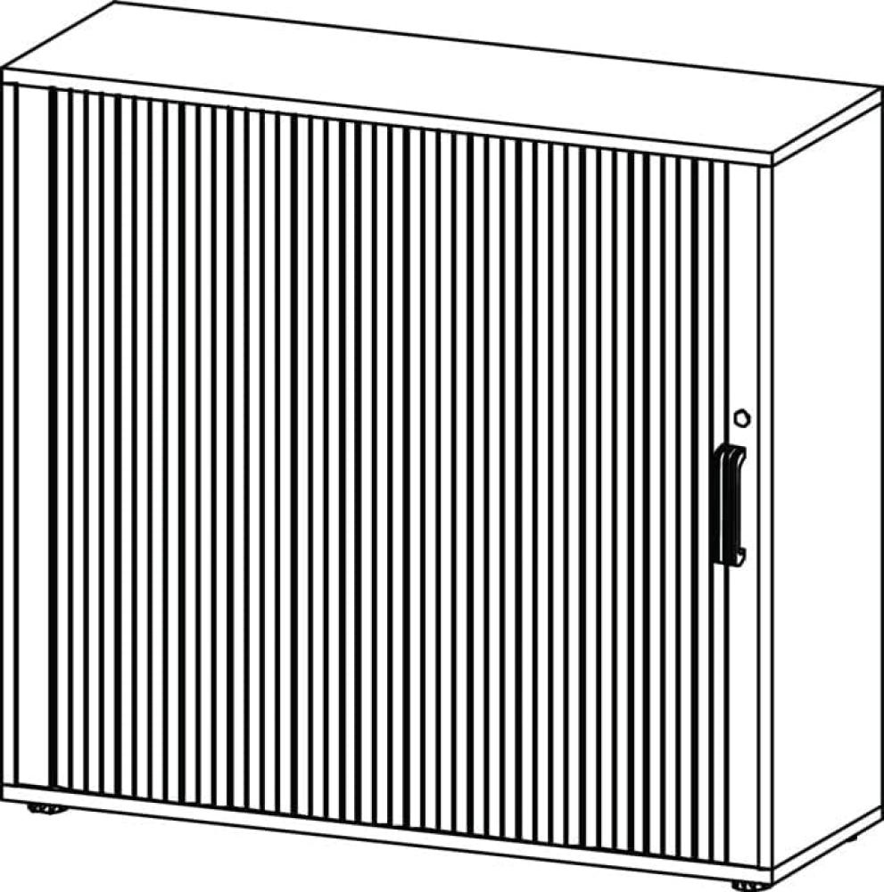 Rollladenschrank horizontal 3 Ordnerhöhen 120cm RE Grau / Silber Bild 1