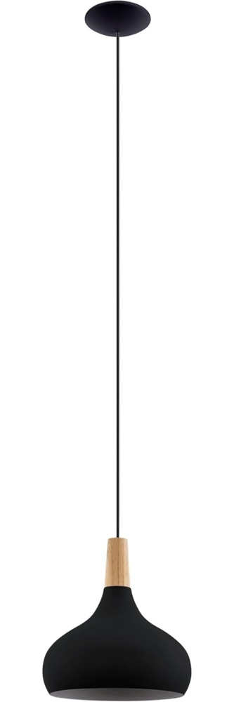 Eglo 900162 Hängeleuchte SABINAR E27 1X40W schwarz, braun H:110cm Ø28cm dimmbar Bild 1