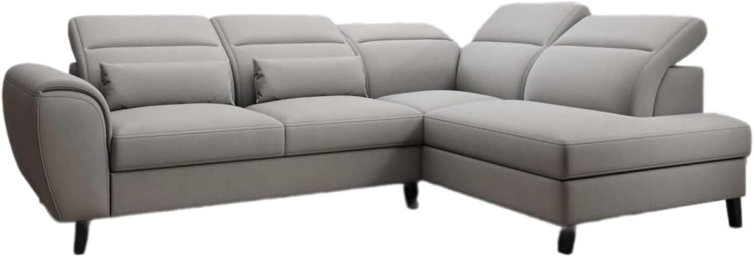 Designer Sofa Nobile mit verstellbarer Rückenlehne Stoff Grau Rechts Bild 1