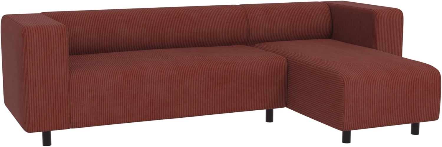 S-Style Möbel Ecksofa mit Ottomane Gustav aus Cord-Stoff mit bequemem Sitz, mit Wellenfederung Bild 1