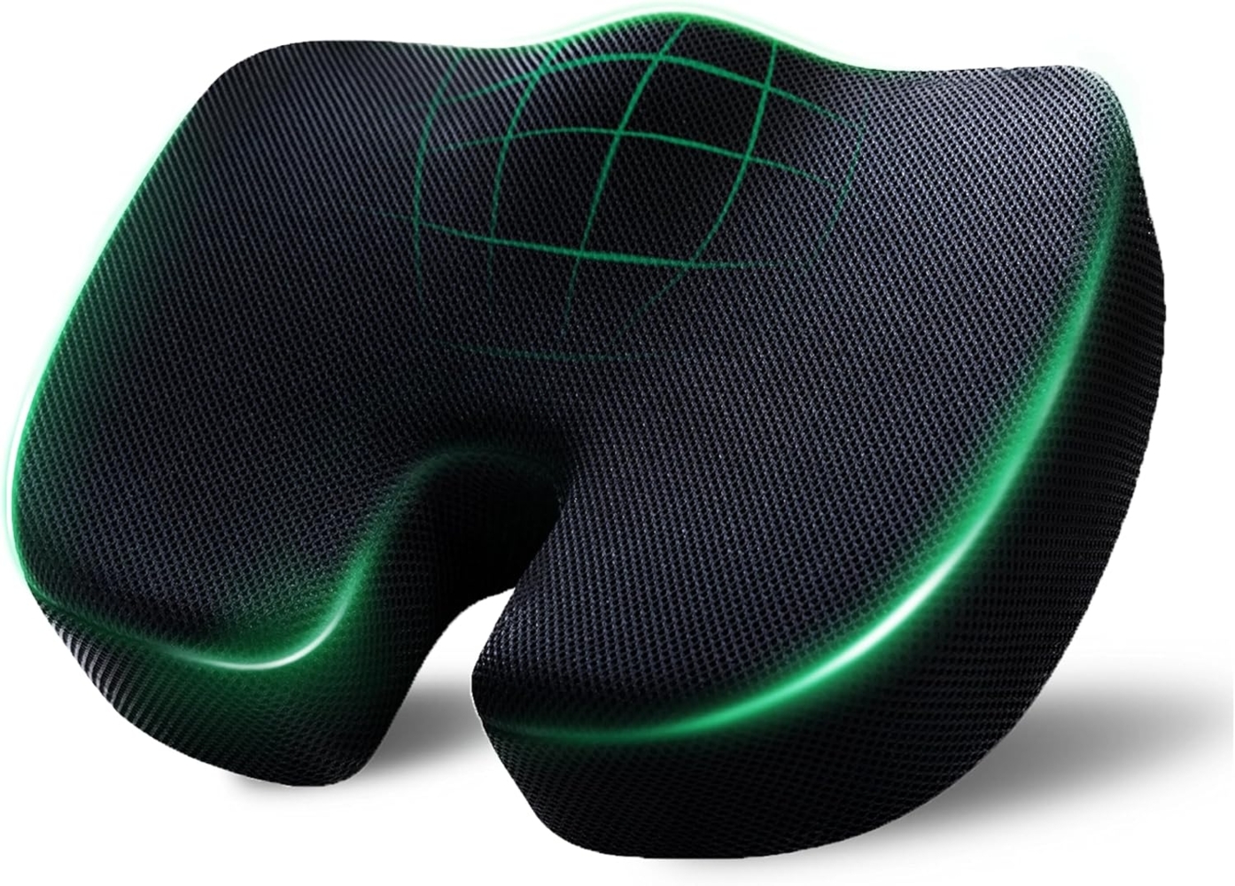 EGO HOME Sitzkissen Charcoal Memory Foam, Bürostuhlkissen, Memory-Schaum Schreibtischstuhl Kissen, Rutschfestes Sitzpolster für Gaming, Autositzkissen, Computerstuhlkissen, Rollstuhl Bild 1