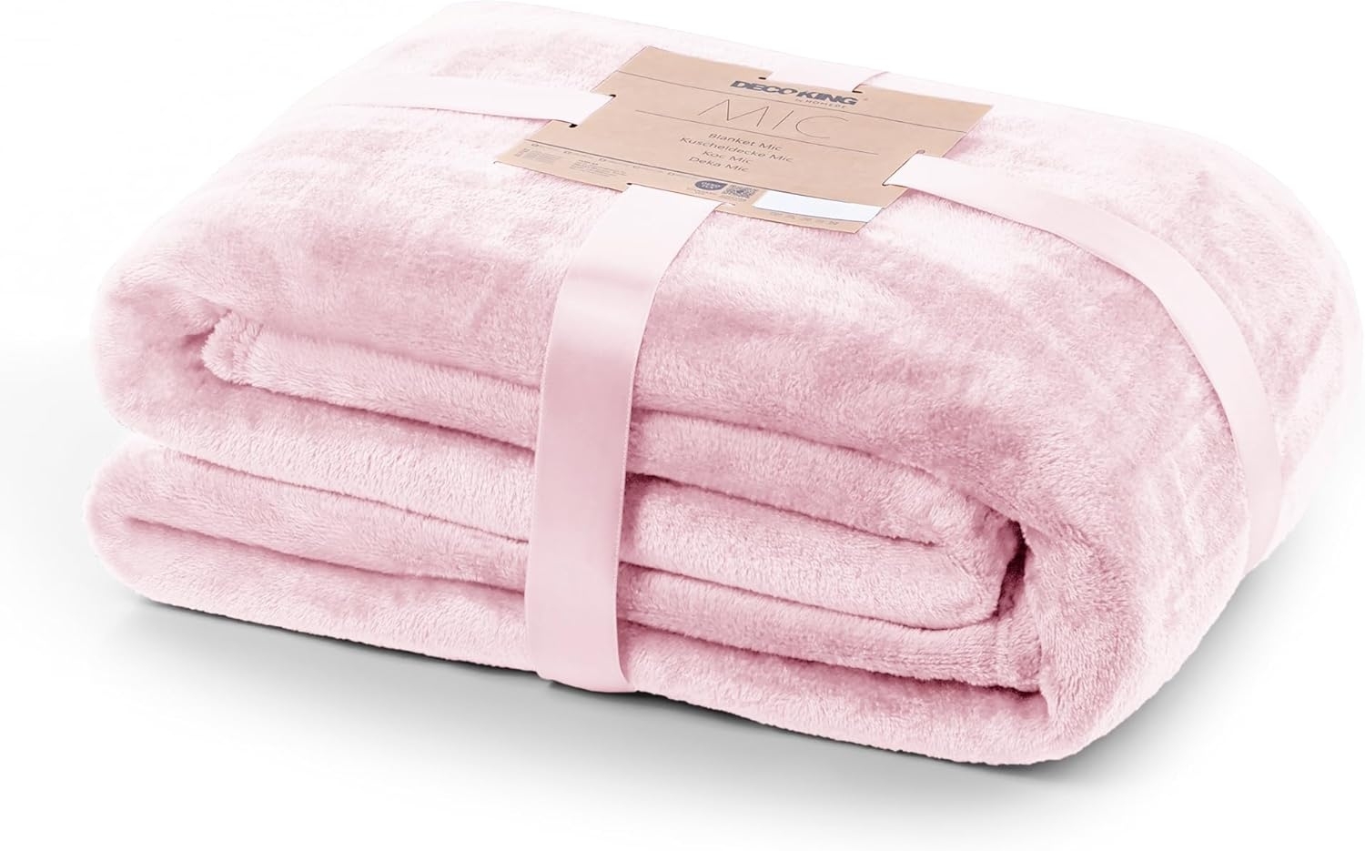 DecoKing Kuscheldecke 150x200 cm rosa Decke Microfaser Tagesdecke Fleece weich sanft kuschelig pink puderrosa powderpink Mic Bild 1