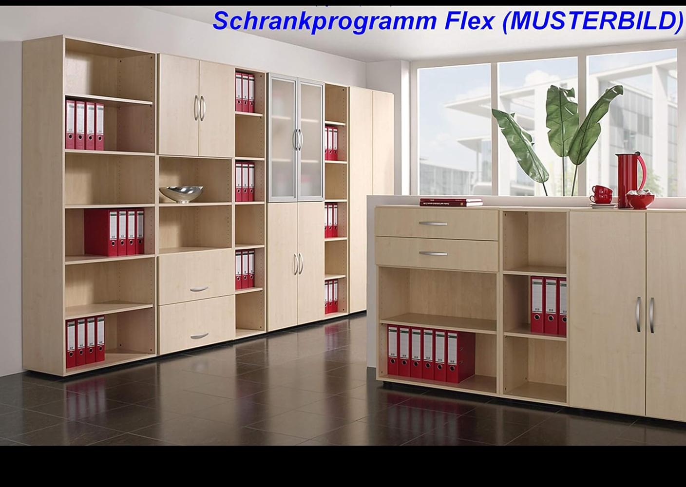 Flügeltürenschrank mit Standfüßen, Buche Lichtgrau, 80 x 42 x 180 cm Bild 1