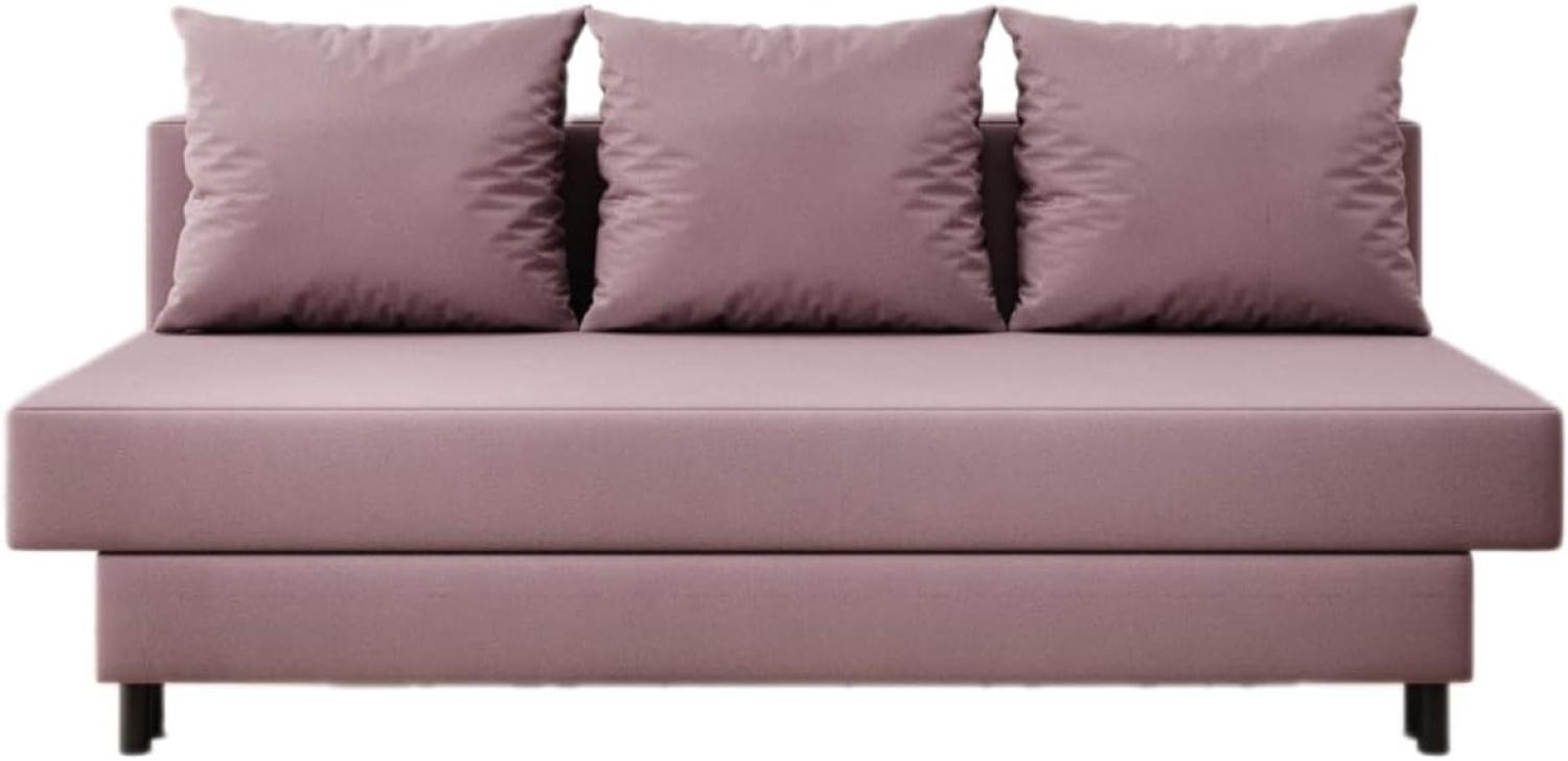 Designer Sofa Lino mit Schlaffunktion Stoff Rosé Bild 1