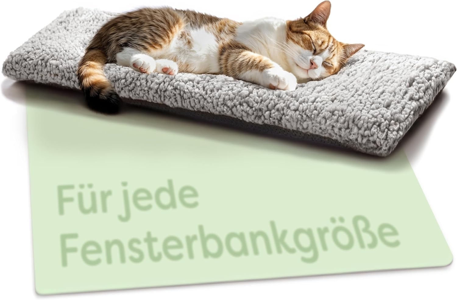 Katzen Fensterliege Fensterbank rutschfest - Selbstwärmende Katzenmatte für Fenster 90x28cm - Weich & Kuschelig - Waschbarer Bezug (Grau) Bild 1