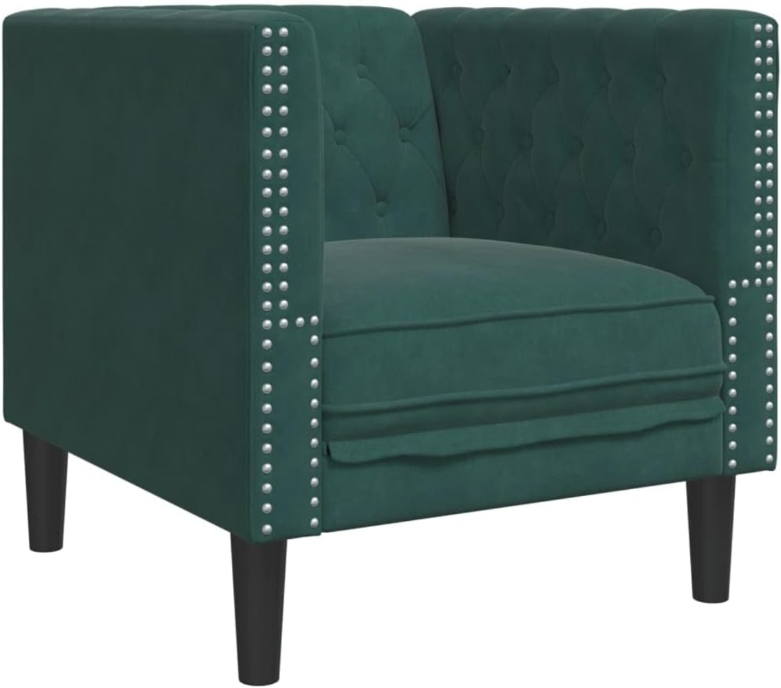 vidaXL Chesterfield-Sessel Dunkelgrün Samt 372675 Bild 1