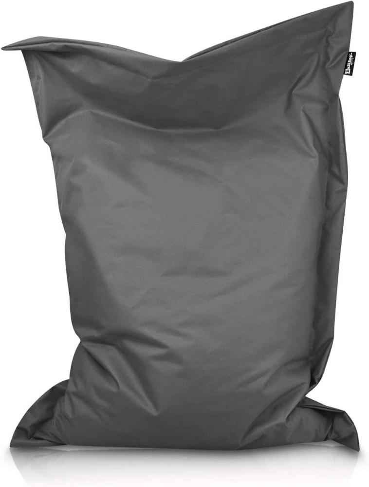 BuBiBag XXL Sitzsack, Outdoor Sitzsäcke für Kinder und Erwachsene, Bodenkissen Beanbag Fatboy wetterfest (Anthrazit 180x145 cm) Bild 1