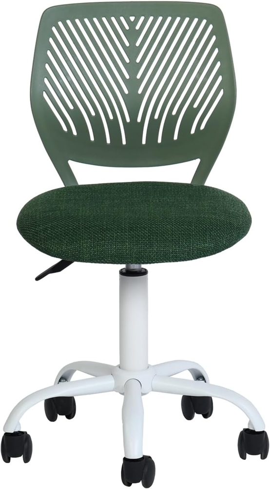 FurnitureR Kleiner Videospielstuhl, ergonomischer Schreibtischstuhl ohne Armlehnen, kompakter Drehstuhl mit Sitzhöhenverstellung und leisen Gummirädern, modernes Design für Gaming und Arbeiten Bild 1