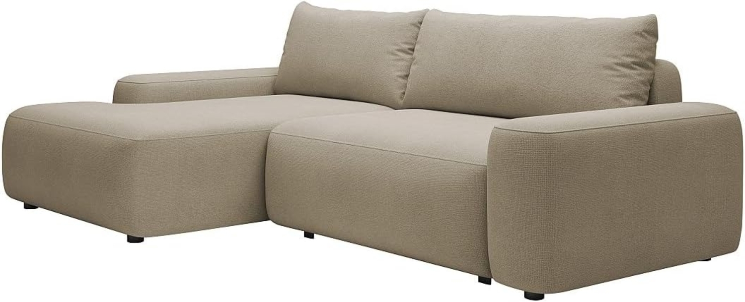 Vente-unique - Ecksofa mit Schlaffunktion - Ecke links - Strukturstoff - Taupe - DAVISO Bild 1