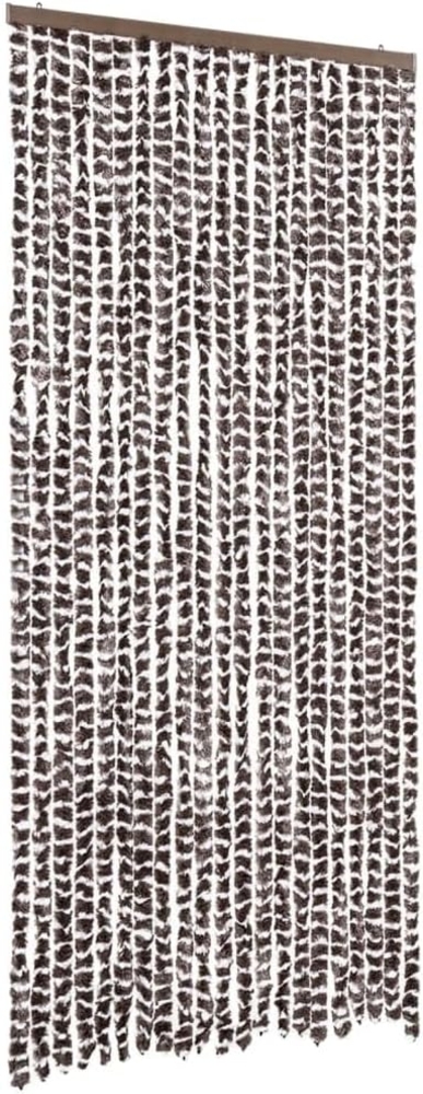 vidaXL Insektenschutz-Vorhang Braun und Weiß 90x220 cm Chenille 325452 Bild 1
