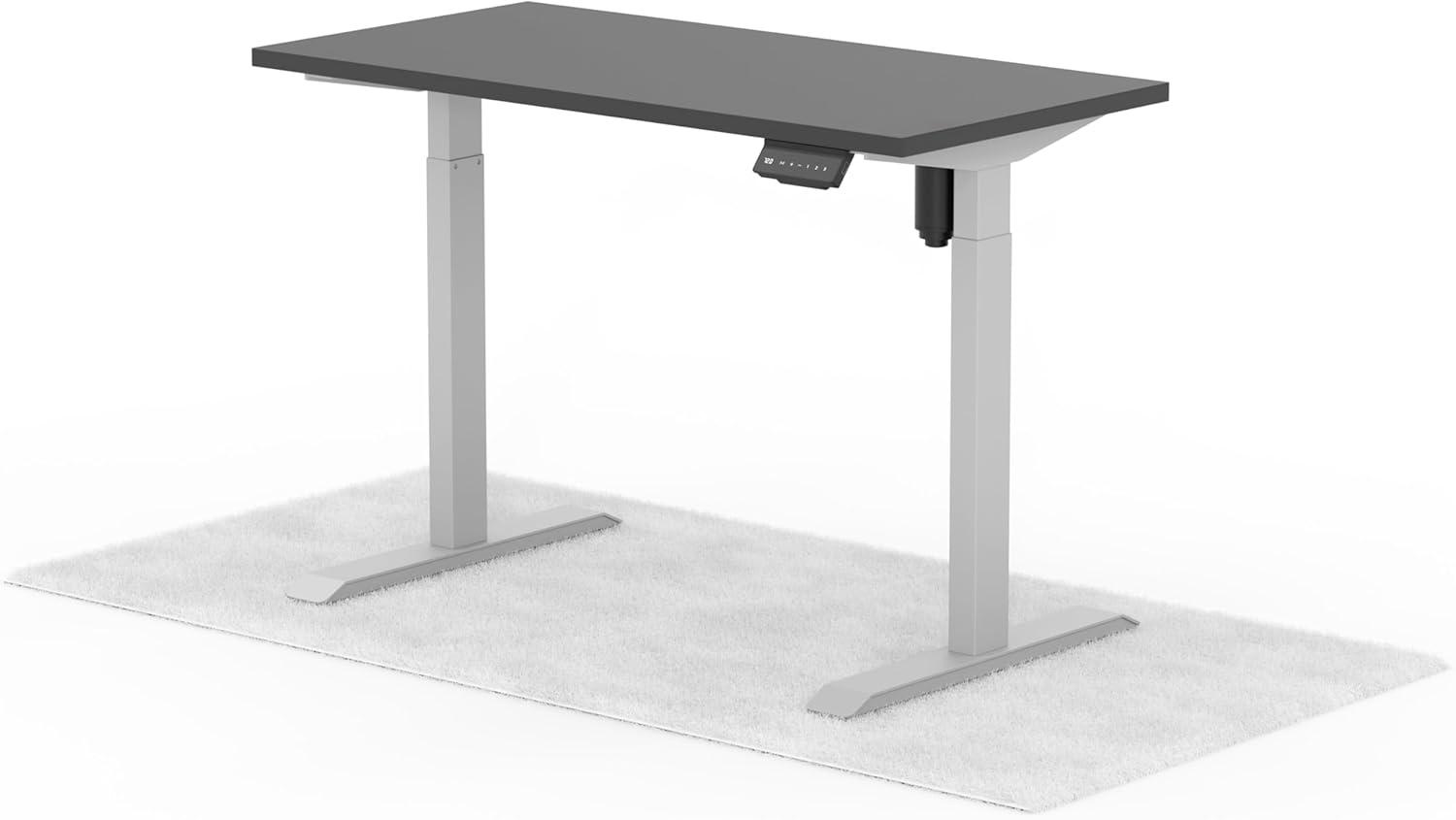 elektrisch höhenverstellbarer Schreibtisch ECO 120 x 60 cm - Gestell Grau, Platte Anthrazit Bild 1