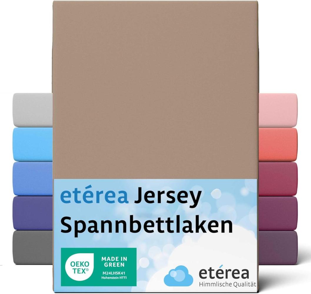 etérea Comfort Jersey Spannbettlaken Taupe 100x200 cm - 120x200 cm Bild 1