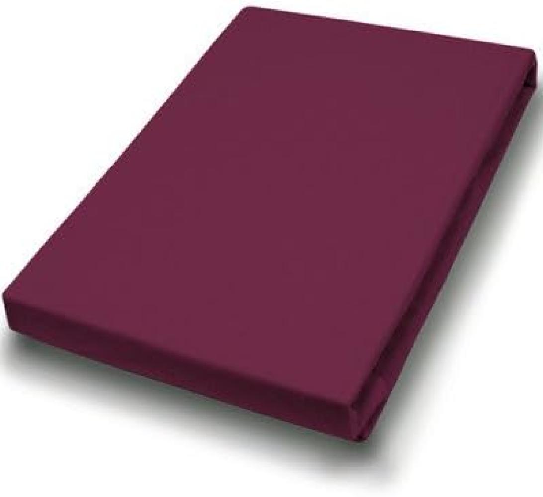 Hahn Haustextilien Elasthan-Feinjersey-Spannlaken Royal Größe 140-160 x 200-220 cm bordeaux Bild 1