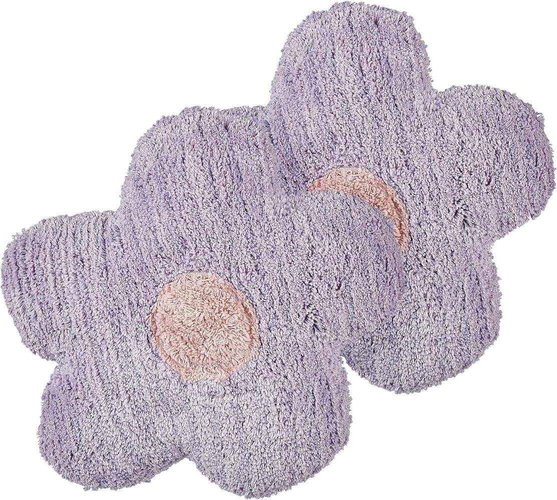 Kissen 2er Set SORREL Baumwolle 30 x 30 cm Für Kinder Blumenmuster Violett Bild 1