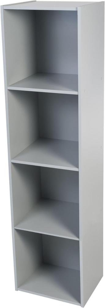 Iris Ohyama, Kindermöbel, Bücherregal, Spielzeugorganizer, 4 feste Regale, Multifunktional, Design, Kinderkrippe, Zimmer, Schule - Kids cube shelf KCX-4 - Grau Bild 1