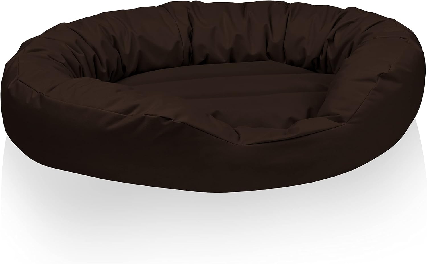 BedDog® Hundebett SUNNY 4in1 oder einfarbig, großes Hundekörbchen aus Cordura, waschbares Hundebett mit Rand, Hundekissen oval-rund, L-XXXL 3XL, CHOCOLATE (braun) Bild 1