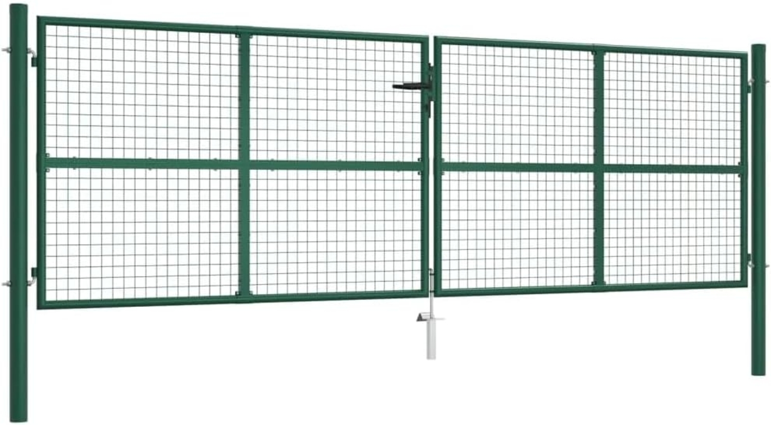 vidaXL Maschen-Gartentor aus Stahl 400 x 125 cm Grün 145749 Bild 1