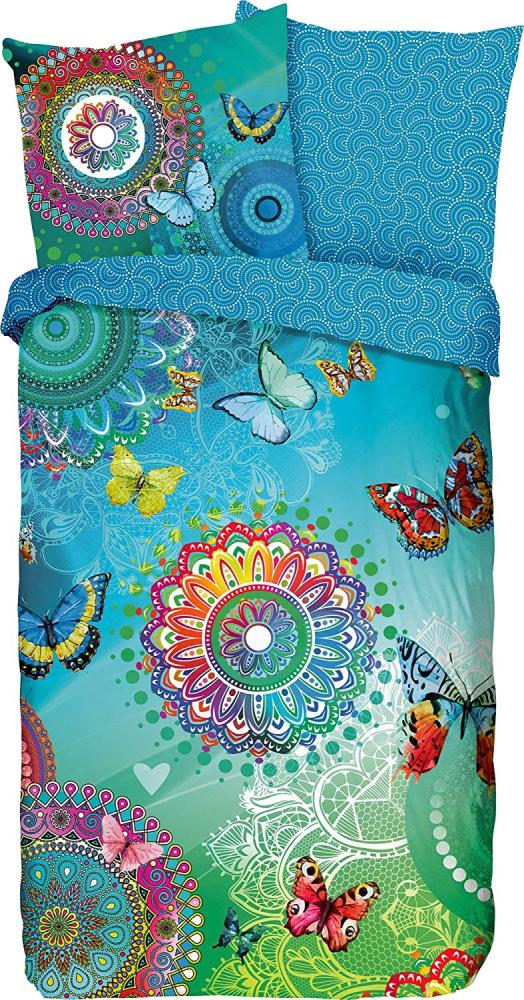 HIP Mako Satin Bettwäsche 3 teilig Bettbezug 200x200 cm Kopfkissenbezug 80x80 cm Mystic 7086.99.13 Multi Bild 1
