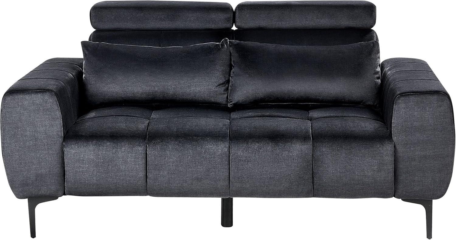 2-Sitzer Sofa Samtstoff schwarz VEGAMO Bild 1