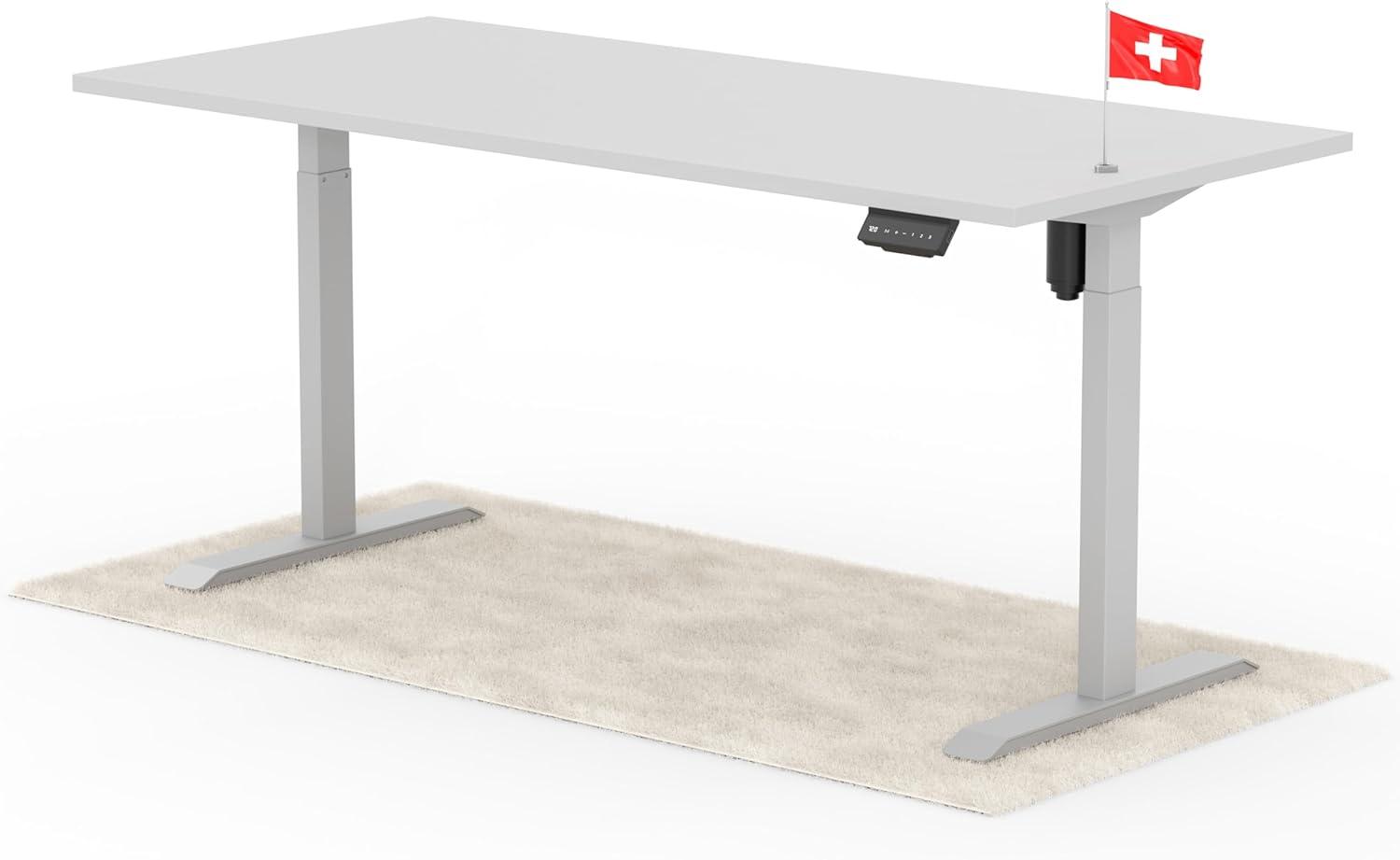 elektrisch höhenverstellbarer Schreibtisch ECO 180 x 80 cm - Gestell Grau, Platte Grau Bild 1