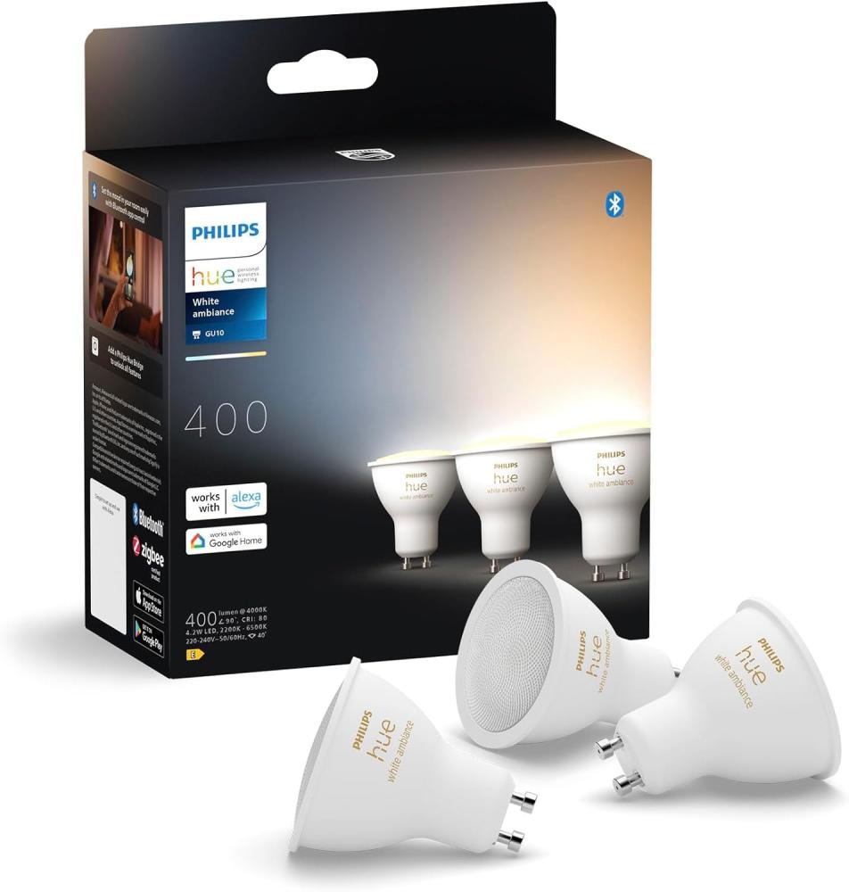 Philips Hue White Ambiance GU10 Dreierpack 3x350lm/ Bild 1