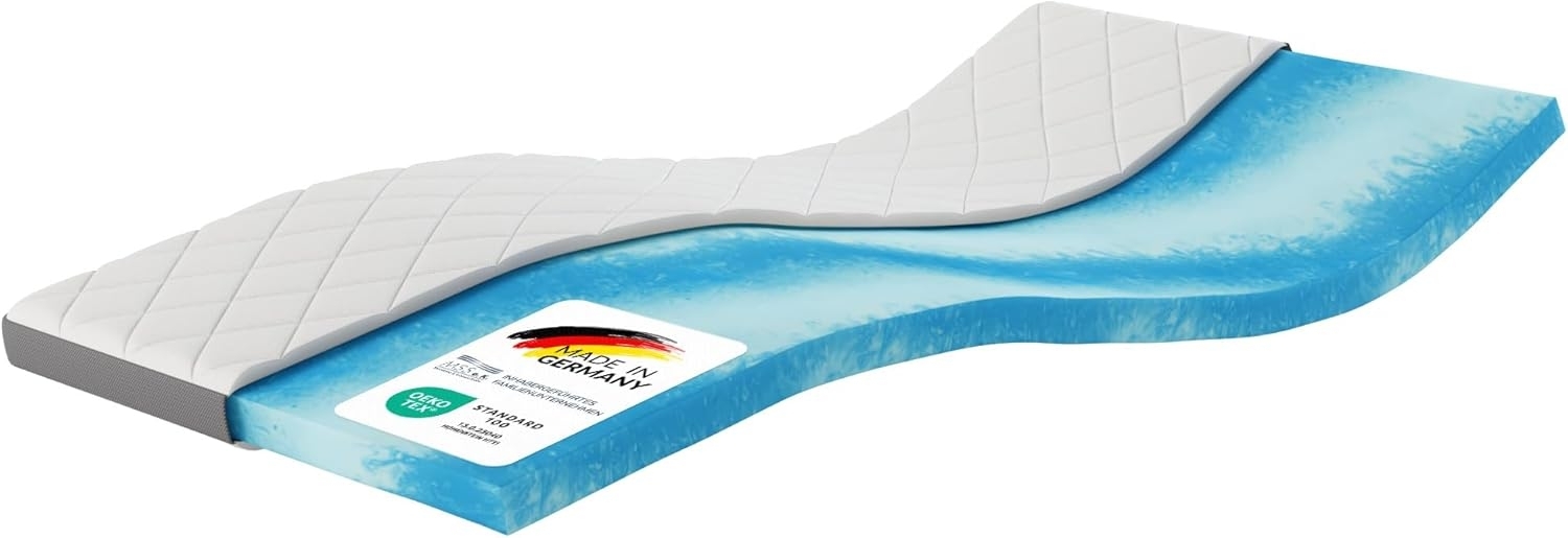 Geltopper 120x200x8cm Glatt Karo-Klima Bezug 8cm Bild 1