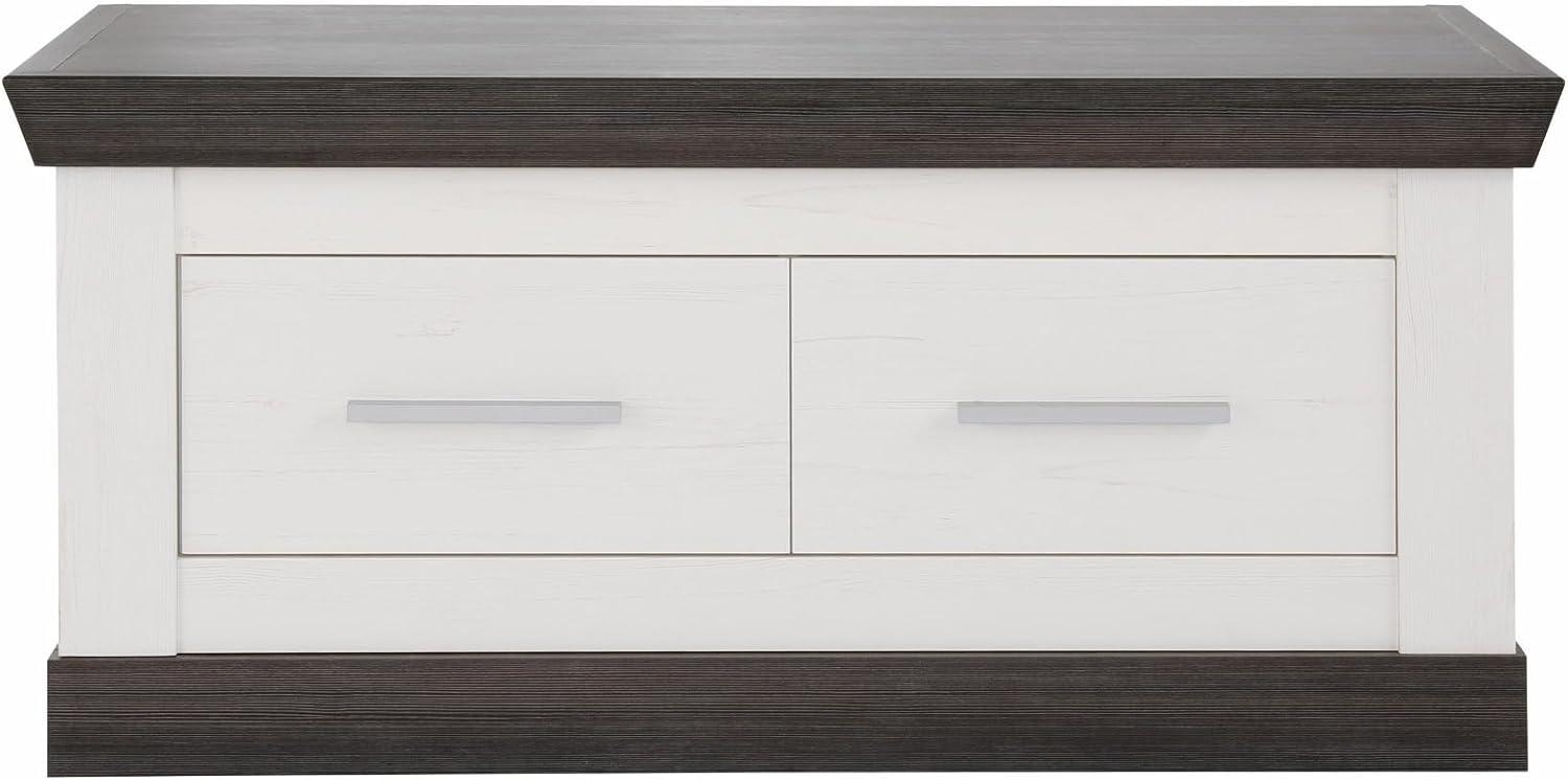 Garderobe Sitzbank Corela in Pinie weiß und Wenge Landhaus 107 cm Bild 1