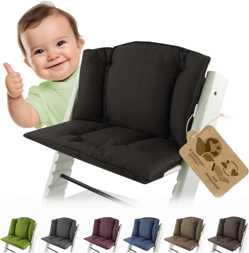 Bambiniwelt Sitzkissen, kompatibel mit Stokke 'Tripp Trapp' Hochstuhl, meliert dunkelbraun Bild 1
