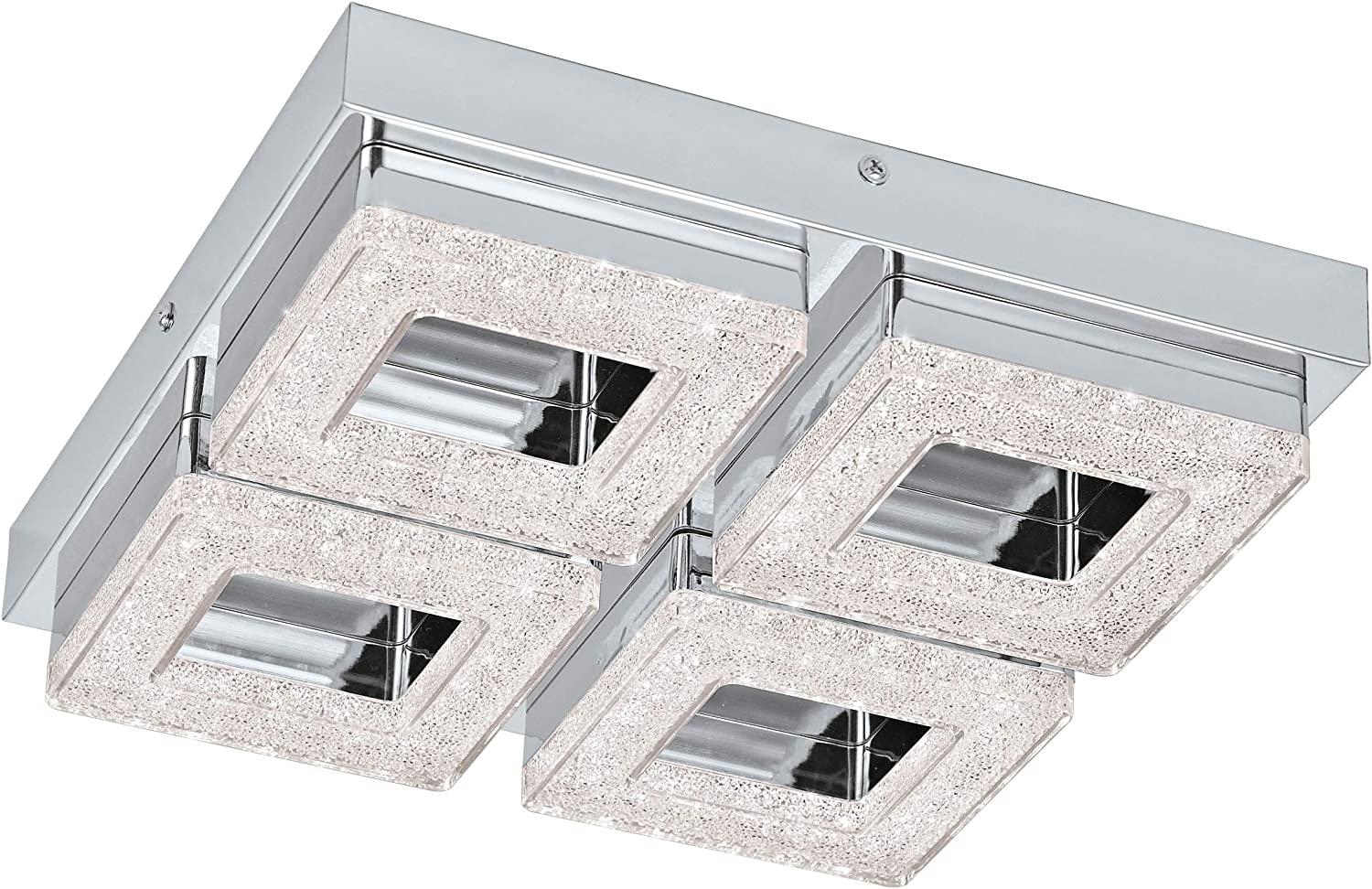 Eglo 95657 LED Wandleuchte Deckenleuchte Fradelo in chrom und, Kristall chrom, klar 4X4W L:28 H:6cm Bild 1