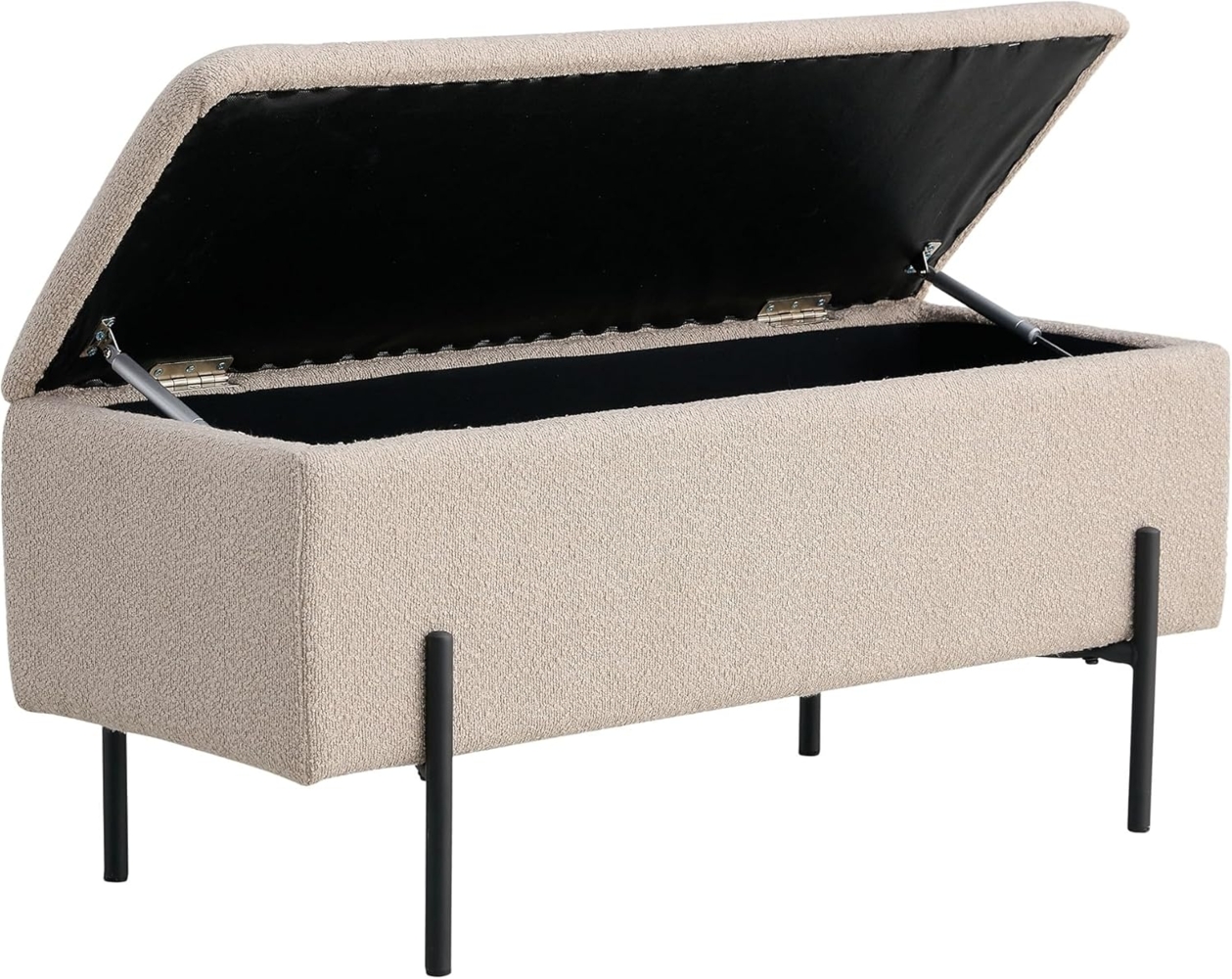 Bank mit Stauraum, Bouclé, beige, 95 x 36,5 x 43 cm, HN1233 Bild 1
