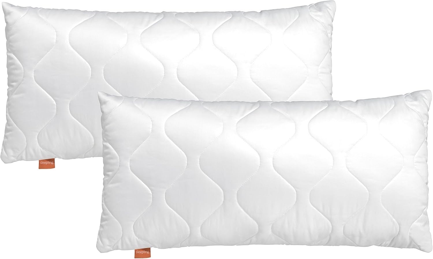sleepling 194355 2er Set Basic 100 Kopfkissen | Hotelkissen | Ökotex | waschbar bis 60 Grad | Made in EU | Füllmengengarantie | Größengarantie | 50x70 cm, weiß Bild 1