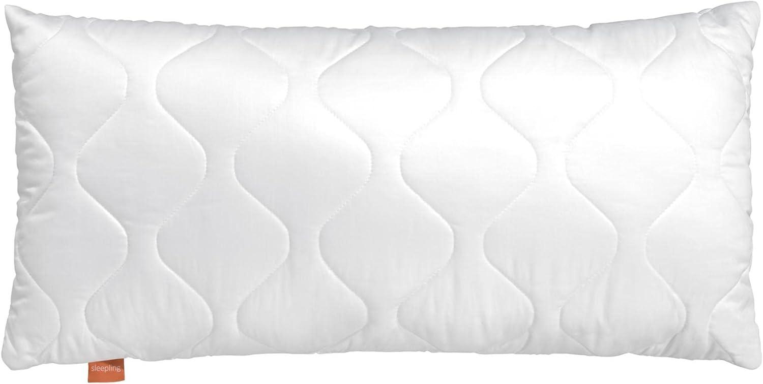 sleepling 194355 2er Set Basic 100 Kopfkissen | Hotelkissen | Ökotex | waschbar bis 60 Grad | Made in EU | Füllmengengarantie | Größengarantie | 50 x 70 cm, weiß Bild 1