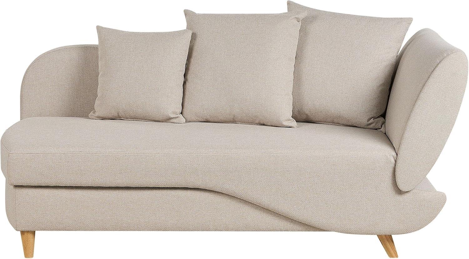 Chaiselongue Leinenoptik beige mit Bettkasten rechtsseitig MERI II Bild 1