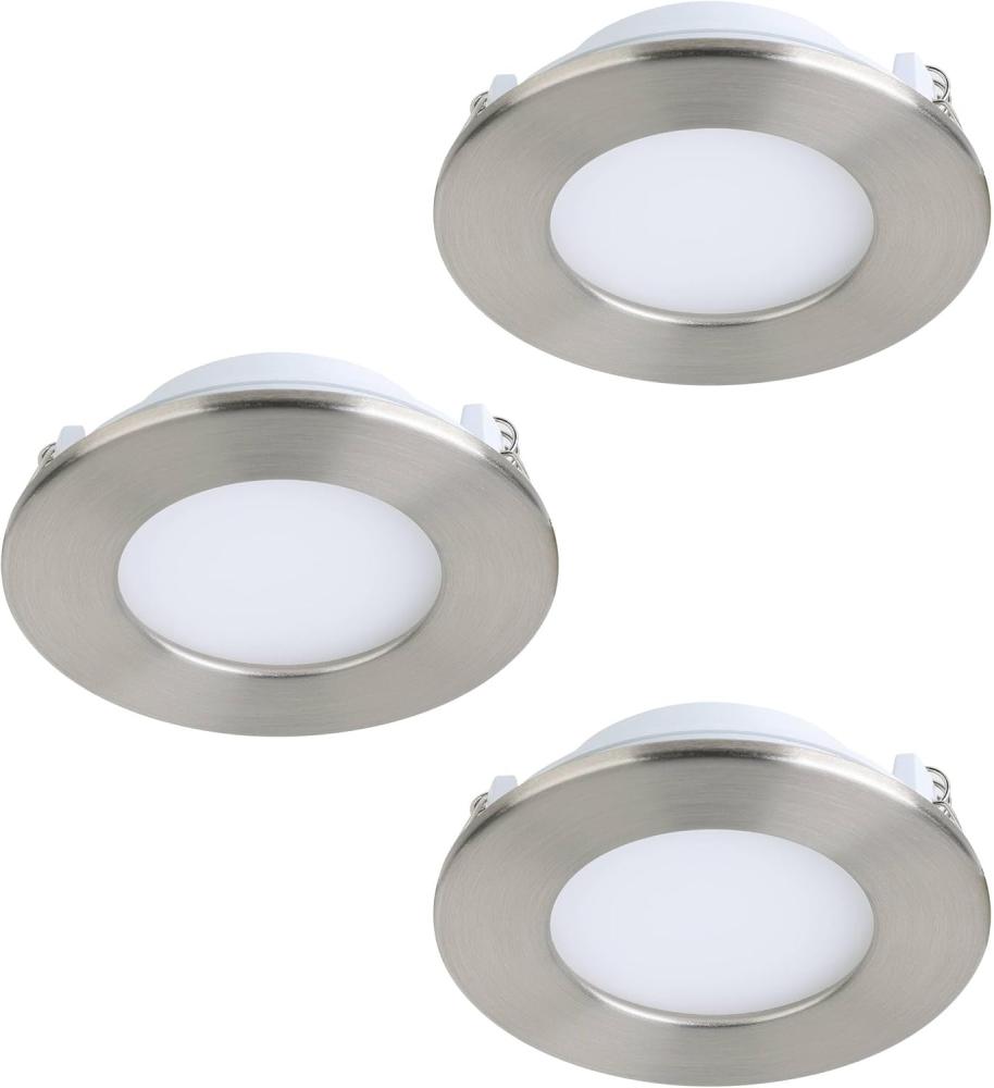 Eglo 900111 LED Einbauleuchte FUEVA-Z nickel-matt H:2. 6cm Ø8. 5cm rund IP20/44 dimmbar 2700-6500K mit Connect-Z Funktion Bild 1