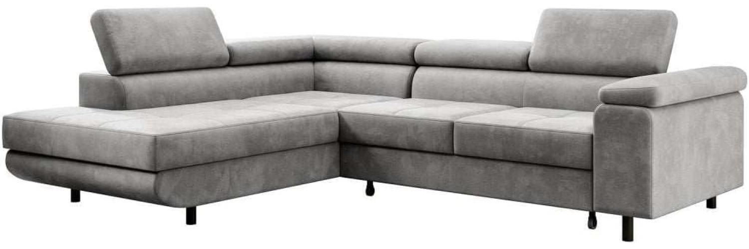 Designer Sofa Costa mit Schlaf und Klappfunktion Hellgrau Links Bild 1