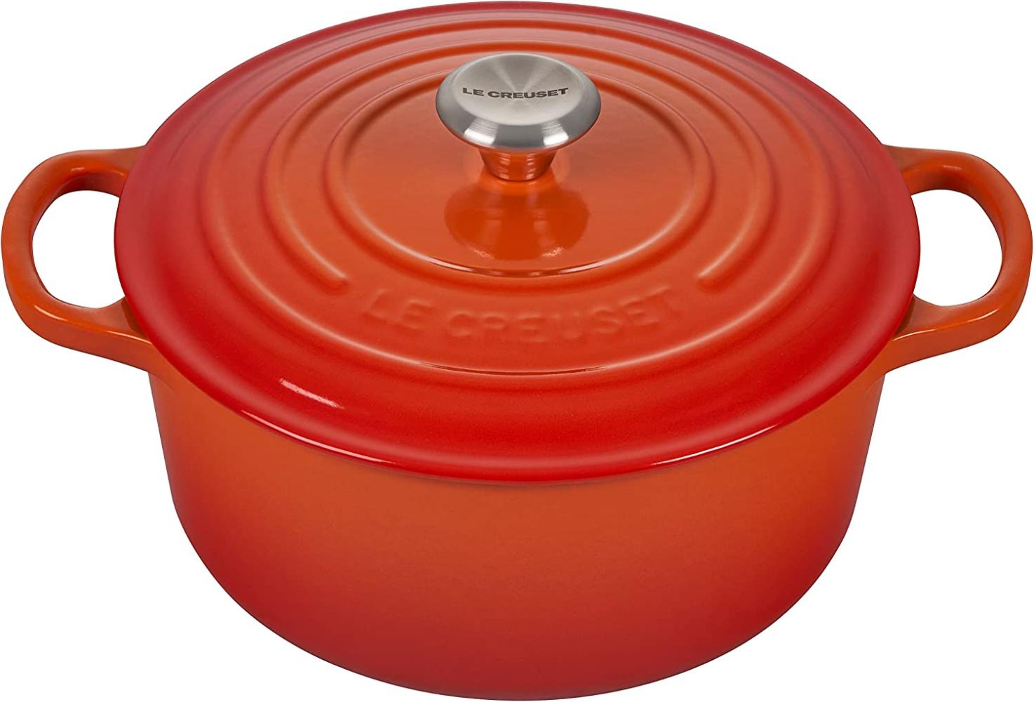 Le Creuset Signature Gusseisen-Bräter mit Deckel, Für alle Herdarten und Induktion geeignet, Rund, Ofenrot, 22,0 cm, 3.3 Bild 1