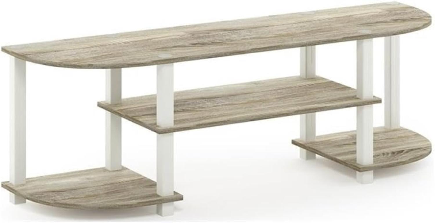 Furinno TV-Regal mit 4 Ablageflächen, holz, Sonoma Eiche/Weiß, 34. 04x120. 02x40. 39 cm Bild 1