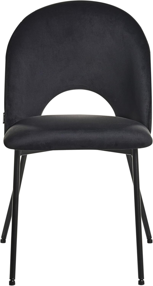 Esszimmerstuhl 2er Set COVELO Samtstoff Schwarz Bild 1