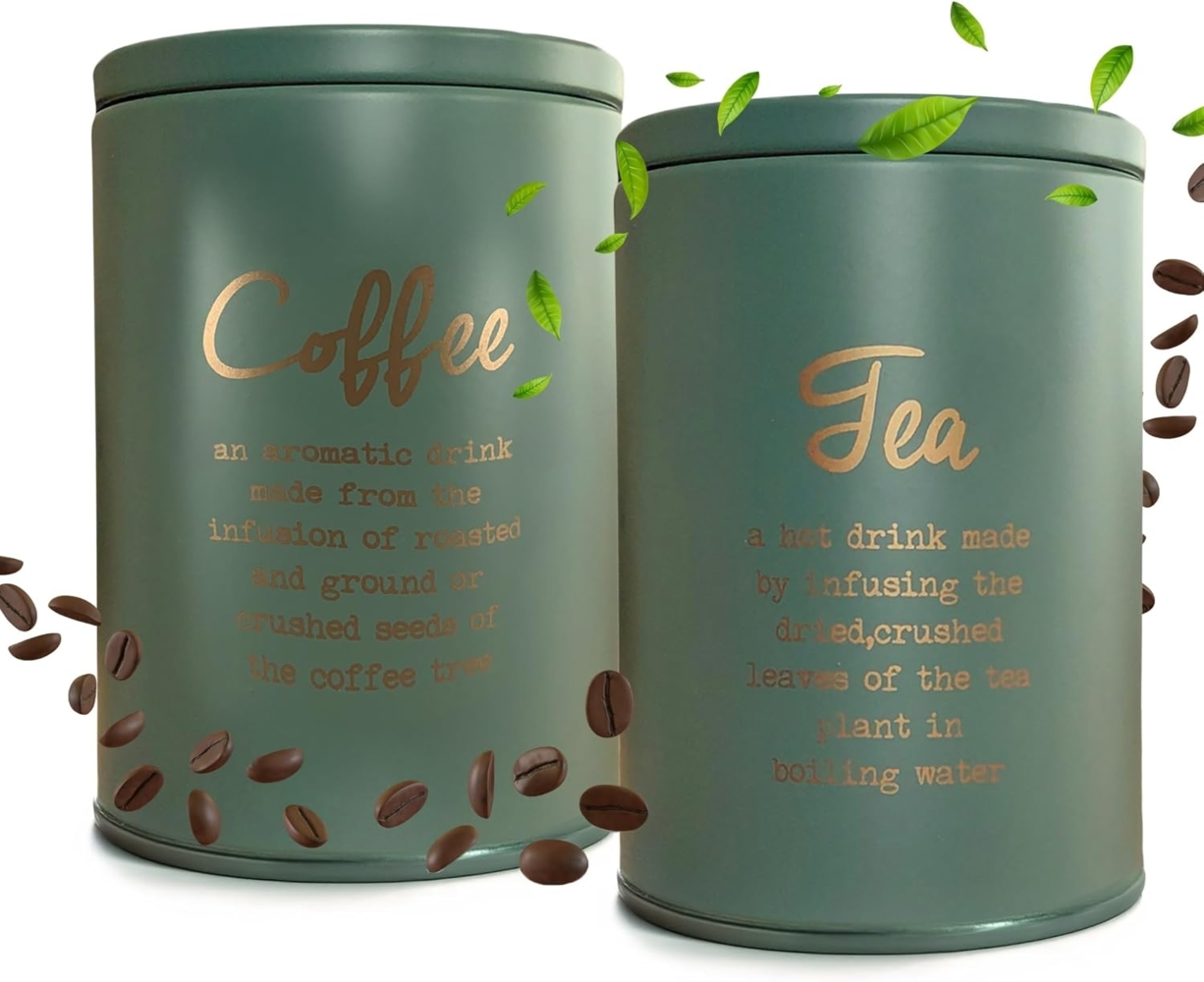 matches21 HOME & HOBBY Vorratsdose Aufbewahrungsdosen Tee & Kaffee, Metall, (2-tlg), Luftdicht, Stahl Bild 1