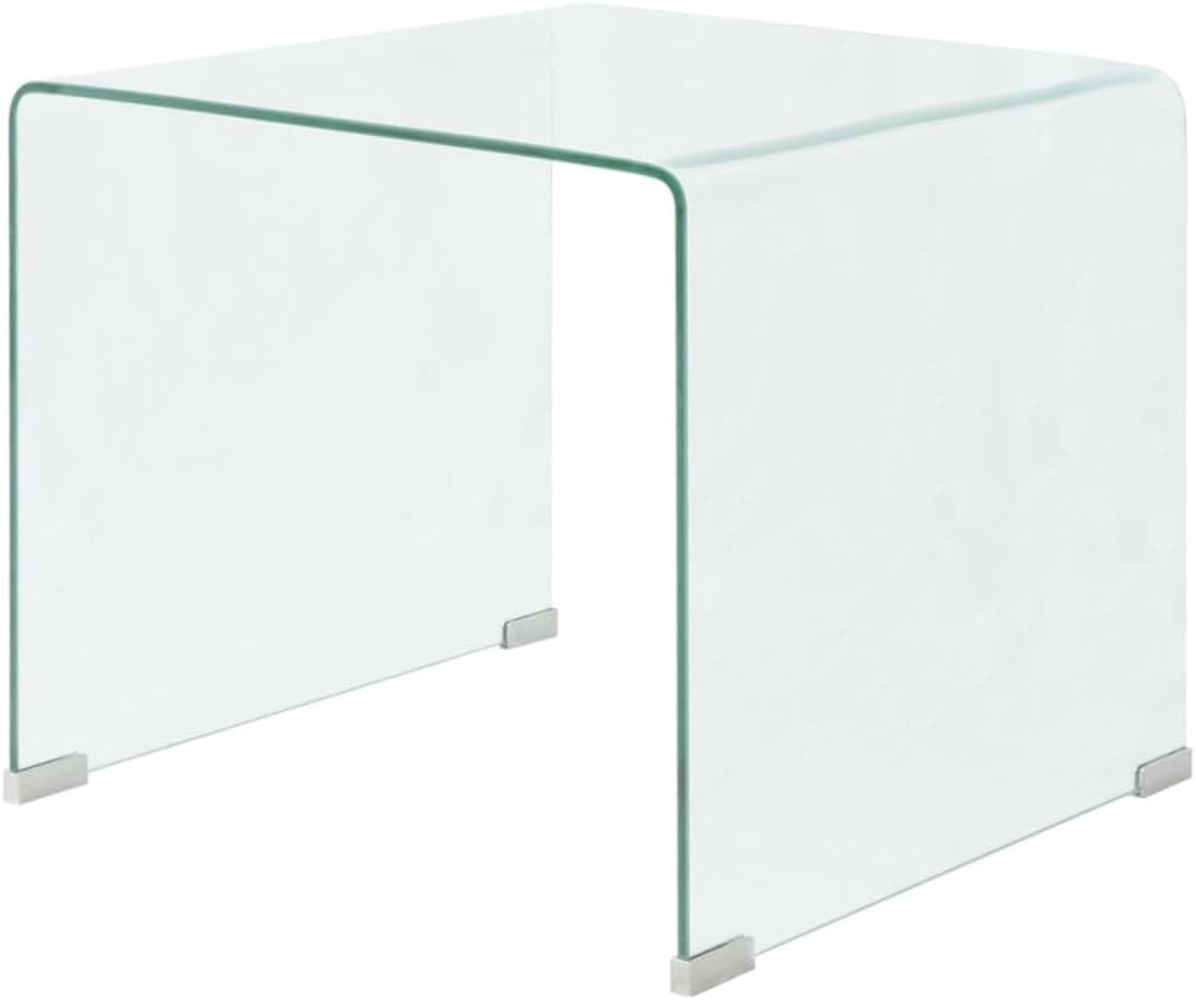 vidaXL Couchtisch aus gehärtetem Glas 49,5 x 50 x 45 cm Transparent 244188 Bild 1