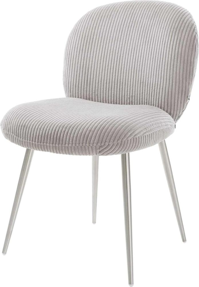 Esszimmerstuhl Nube-Flex Cord Silbergrau 4-Fuß konisch Edelstahl Taschenfederkern Bild 1